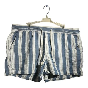 Old Navy Womens Shorts Blue Striped Hi Dimension 100% Cotton Size XXL - Picture 1 of 13