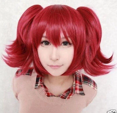 Nueva Peluca Roja Colas de Poni Escuela Niña Adulto Juegos con disfraces + Peluca Gorra Foto 1 de 4