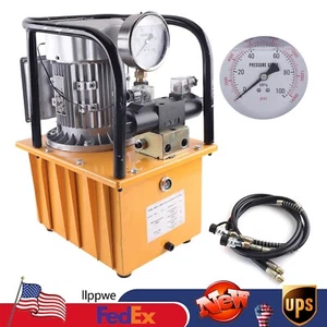 Pompa Idraulica Elettrica 750W Doppio Azione Power Pack 10000 PSI Capacità 7L USA! - Foto 1 di 12
