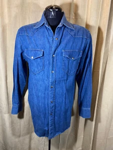 Camisa Western Para Hombres Western Plains Trading Co Azul Denim Western S L/S Algodón Broches a presión - Imagen 1 de 8