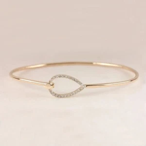 3Ct Round Cut Diamond Lab Created Women's Bangle Bracelet 14K Rose Gold Plated - Picture 1 of 3