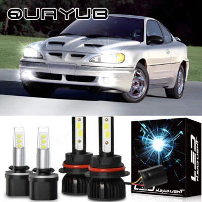 Kit de lâmpadas de faróis de neblina Hi/Lo para Pontiac Grand AM 1999-2005 4X 6000K - Imagem 1 de 4