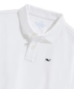 Vineyard Vines White Short Sleeve Classic Stretch Pique Polo T Shirt Size 7 - Picture 1 of 9