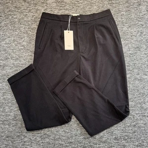 Folk Clothing Hose Herren Large Schwarz Plissee Gebürstet Smart Jogger Chino Neu - Bild 1 von 8