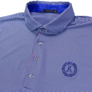 Greyson Mens XL Blue Stripe Golf Polo Polyester Stretch Short Sleeve Shirt - Picture 1 of 11