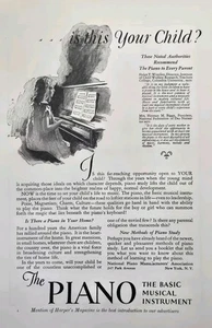 Klavierherstellerverband Das grundlegende Musikinstrument Druckanzeige 1927 - Bild 1 von 4
