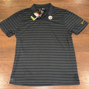 NUOVO Nike On-Field Pittsburg Steelers Polo Shirt Uomo L Grigio Nero Righe Coach - Foto 1 di 10