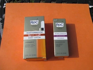 Brand New -RoC Multi Correxion Revive + Glow Daily Serum & Line Smooth Eye Cream - Picture 1 of 2