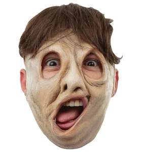 Deformity Twisted Face Horror Freak Show Mens Costume Overhead Mask - Picture 1 of 1