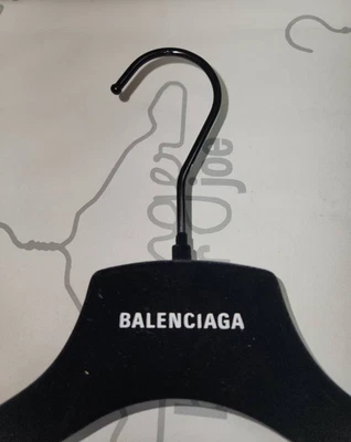 BALENCIAGA 16 1/2" BLACK VELVET FELT SUIT HANGERS  SET 6 - Image 1 of 4