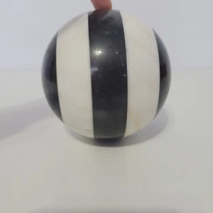 Vintage Kugel poliert Marmor/Granit Deko Steinkugel schwarz weiß 4,5 Zoll - Bild 1 von 7
