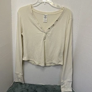 No Boundaries Langarm Henley Cropped Top Mädchen Large 12-14 Garage Band  - Bild 1 von 9