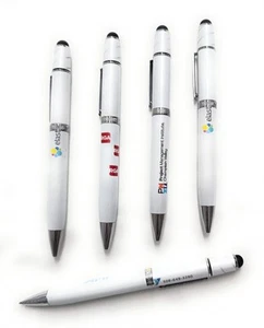 5 Pack Fidget Spinner Pen Lot: Misprint Executive Metal Pens w/Stylus: WHITE - Picture 1 of 5