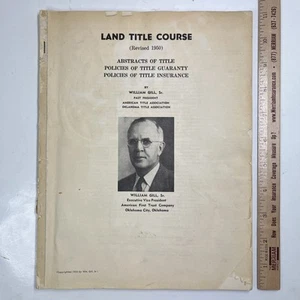Land Title Course 1950 Abstracts of Title Policies of Title Guaranty Insurance - Bild 1 von 19