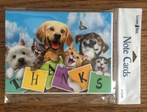 8 Leanin Tree Note Thank You Cards Lots of DOGS & CATS SMILING SELFIES ,THANKS - Picture 1 of 1