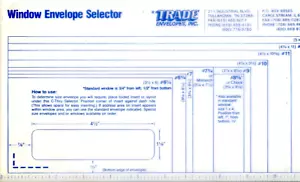 Trade Envelopes, Inc Standard Windowed Envelope Size Chart Template 12 Inch - Picture 1 of 2