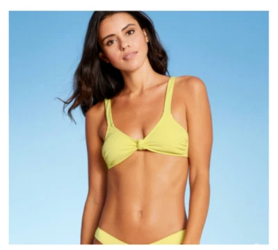 Roxy Juniors' Ribbed Love The Surf Knot-Front Bikini Top Swimsuit Size S 00718 - Image 1 of 3