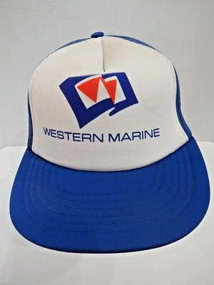 Gorra de camionero de malla azul marino occidental de colección ajustable con espalda a presión Foto 1 de 4