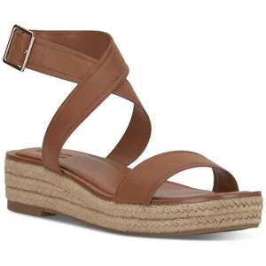 INC INTL Concepts Women Ankle Strap Espadrille Sandals Havilah Sz US 8.5M Cognac - Picture 1 of 3