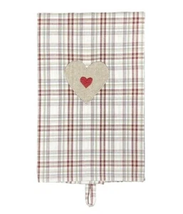 Geschirrtuch SIMONE mit Herz PATCH 65x45m by Danishville | Weihnachten - Bild 1 von 2