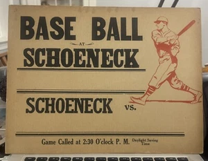 1930s Base Ball Game Broadside Sign - Schoeneck Chicks Lancaster PA Eastern Co. - Picture 1 of 3