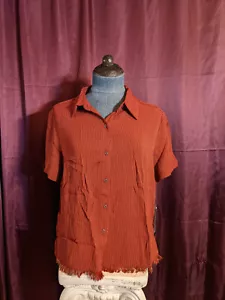 *NEU Norton McNaughton Petites weinrote gestreifte Bluse Damen PL neu mit Etikett Closet21* - Bild 1 von 5