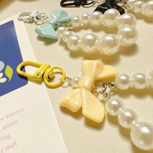 Cute Sweet Bow Beaded Keychain Creative Bow Pendant Backpack Hanging Ornament - Picture 1 of 16
