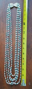 4,9 OZ. COLLAR PLATA ESTERLINA, CON CUENTAS DE PIEDRA ROJA, VERDE, AZUL, FIRMADO SIN RESERVA - Imagen 1 de 9