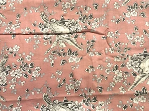 Hi-Fashion Fabrics Garden Botanica Grey Birds on Medium Pink 4Y x 44" Width - Picture 1 of 3