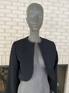 Vintage Wool Bolero Jacket With Silted Sculpted Sleeve Med - Picture 1 of 7