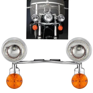 LED Driving Passing Turn Signal Spot Light Bar For Harley Touring Road King FLHR - Picture 1 of 12