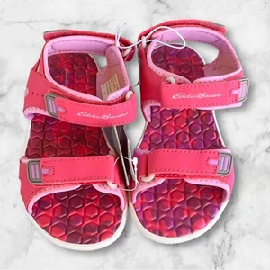 Girls Eddie Bauer Sandals Cascadia Hot Pink Tie Dye Size 1M NWT - Picture 1 of 5