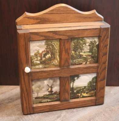 Armario vintage de roble con azulejos italianos W Alemania Foto 1 de 4