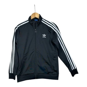Adidas Three Stripe Full Zip Jacket size 13-14Y Black/White - Picture 1 of 7