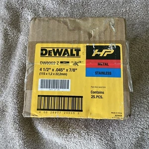 Dewalt DW8062 Master Pack Size 25 Pcs Grinding Disc Wheels 4 1/2” Stainless (58) - Picture 1 of 7