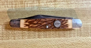REMINGTON MADE IN USA STAGLON DELRIN STOCKMAN WHITTLER KNIFE R14 - Picture 1 of 7