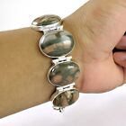 Gift For Women Chain Tribal Bracelet 925 Silver Natural Jasper Gemstone N4