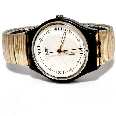 Swatch Watch Wristwatch Women Analogue Stretch Band 1993 Vintage Need Battery - Image 1 of 4