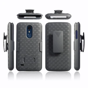 For LG K10 2018 Holster Belt Clip Kickstand Rugged Shock Proof Slim Case Cover - Picture 1 of 8