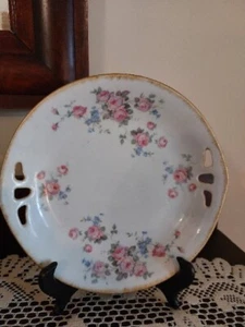 ¡OFERTA!  Plato/plato de servir rosa floral coleccionable vintage de Alemania romana - Imagen 1 de 6