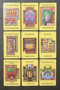Clue The Simpsons 2nd Edition Replacement Pieces Parts - 9 Location Cards