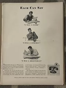 1941 Bell Telephone System Vintage Ad Clerk Lineman Draftsman Workers Work - Picture 1 of 2