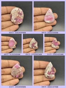 Natural Russian Pink Cobalt Calcite Astrology Cabochon Gemstone Earrings Making - Picture 1 of 43