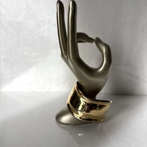Carolee Vintage Knochen Armreif Armband goldfarben breit Manschettenstil - Bild 1 von 10