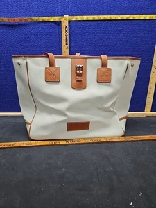 Bolso Cartera Dooney Bourke Blanco Marrón Guijarro y Cuero Florentino Hebilla - Imagen 1 de 8