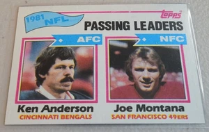 1982 Topps #257 Ken Anderson/Joe Montana LL - Imagen 1 de 2