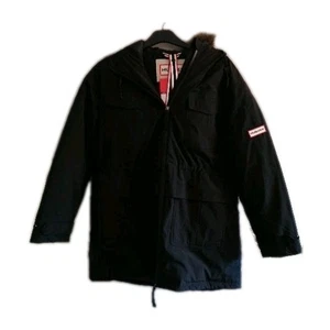 Hunter Women's Explorer Long Insulated Hooded Parker Black Size 18 New With Tags - Picture 1 of 12