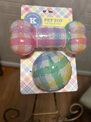 Juego de bolas y huesos multicolores Kensington con chirrido fuerte Foto 1 de 4