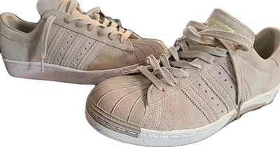 RARE🔥 Sz 10 - Adidas Originals Superstar 80's Beige Linen Khaki Mushroom BB2227 - Image 1 of 4