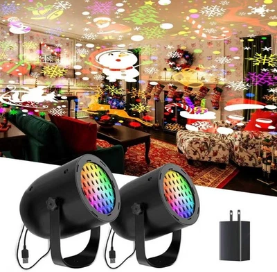 Christmas Snowflake Projector Outdoor LED Moving Snowfall Laser Light Landscape - Image 1 of 4